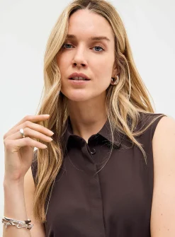 Shirt collar silky cami