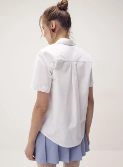 Short-sleeve poplin shirt