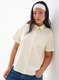 Short-sleeve poplin shirt