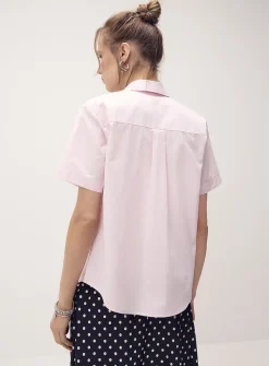 Short-sleeve poplin shirt