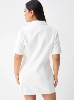 Shoulder pad jacket minidress