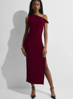 Side slit twisted strap maxi dress