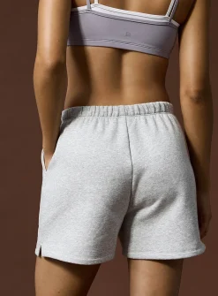 Side-slit fleece jersey short