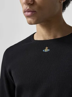 Signature logo ribbed long-sleeve tee