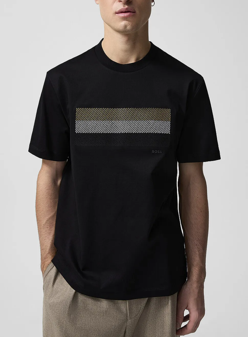 Signature stripe mercerized cotton T-shirt