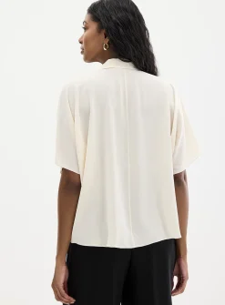 Silky boxy-fit blouse