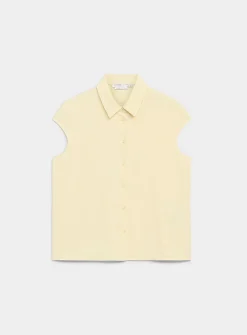 Silky cap-sleeve shirt