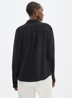 Silky hidden placket shirt