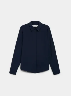 Silky hidden placket shirt