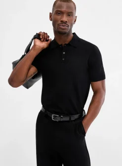 Silky knit polo