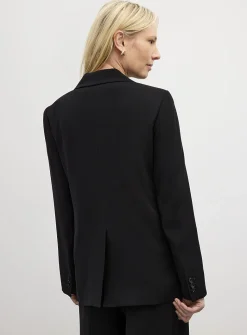 Silky straight two-button blazer