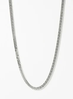 Silver curb-link chain