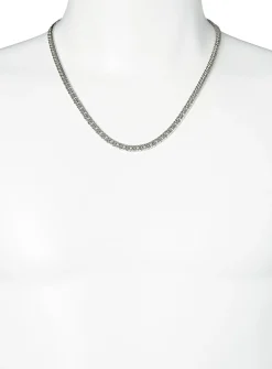 Silver curb-link chain