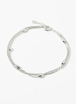 Silver double row bracelet