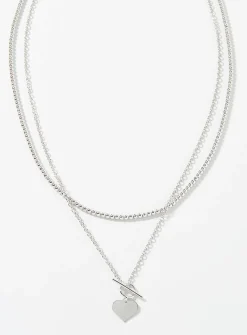 Silver heart beaded chain