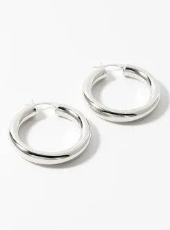 Silver tube hoops