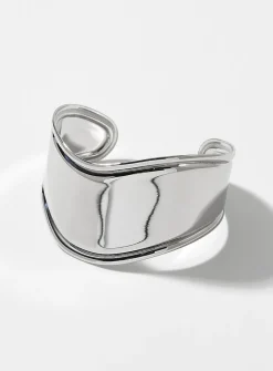 Silver wavy cuff bracelet