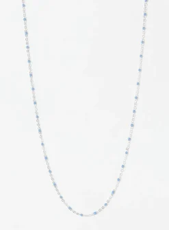 Sky-blue beaded thin chain