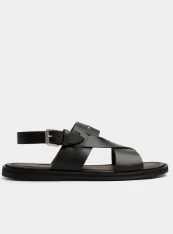 Sleek crossed-strap sandals
