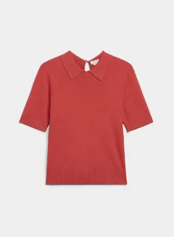 Sleek fine-knit polo