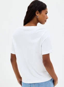 Small beads pure organic cotton boxy-fit T-shirt