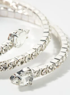 Small crystal coiled bracelet