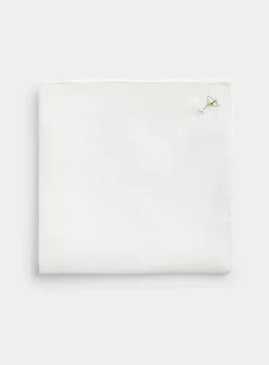 Small embroidery linen pocket square
