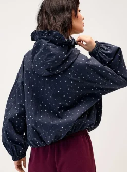 Small flowers hooded jacket