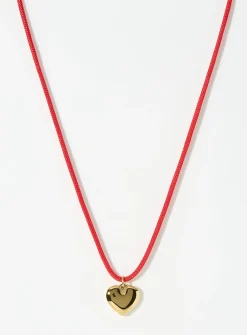 Small heart cord necklace