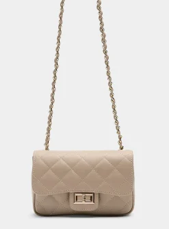 Small quilted smooth leather bag
