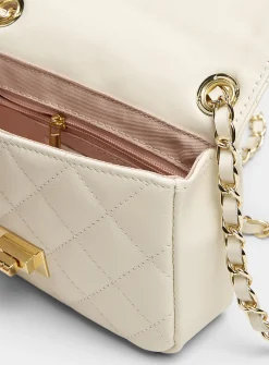 Small quilted smooth leather bag