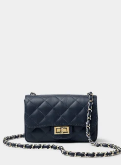 Small quilted smooth leather bag