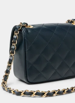 Small quilted smooth leather bag