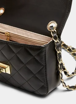 Small quilted smooth leather bag
