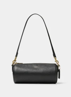 Small smooth leather cylinder bag
