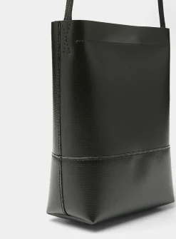 Small solid canvas bucket bag