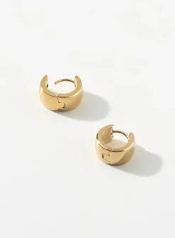 Small wide golden hoops
