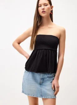 Smocked babydoll tube top