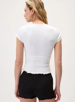 Smocked micro-short