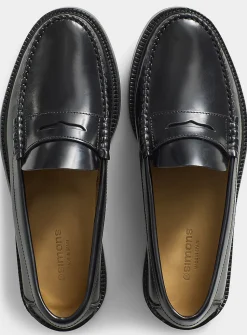 Smooth leather penny loafers