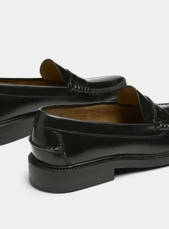 Smooth leather penny loafers