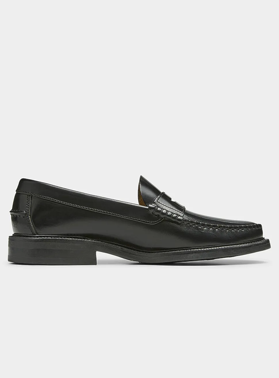 Smooth leather penny loafers