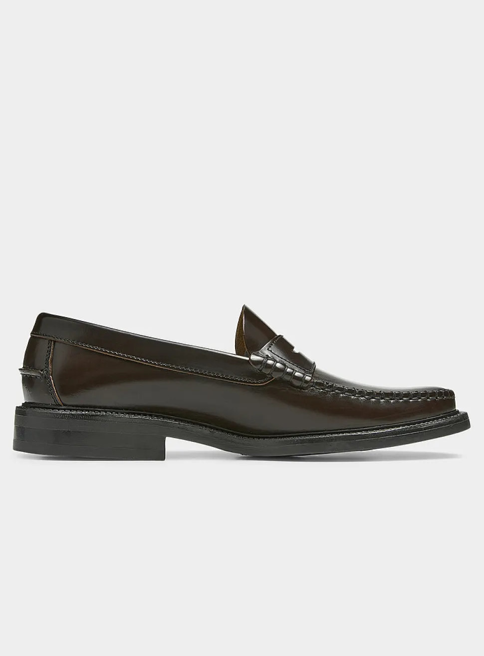Smooth leather penny loafers