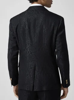 Snakeskin print jacquard blazer