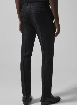 Snakeskin print jacquard pant