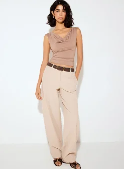 Soft microfibre draped neck cami