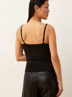 Soft microfibre golden ring cropped cami