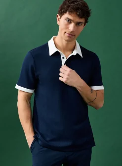 Soft ribbed jersey golf polo