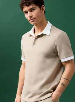 Soft ribbed jersey golf polo