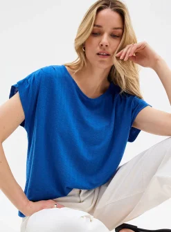 Soft textured cap-sleeve tee